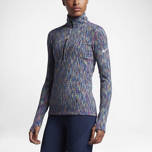 Nike Pro Hyperwarm LS Half Zip Top 832052-478 Lrg - Picture 1 of 5